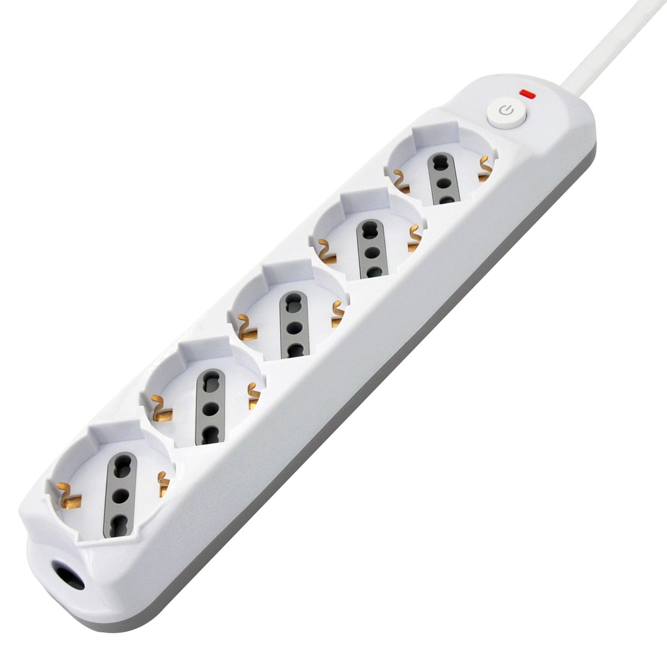 Presa Multipla a 5 Posti Italiana Bipasso/Schuko Spina 16A TECHLY - immagine 2