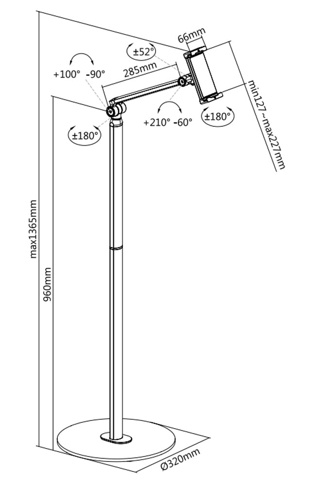 Supporto da Pavimento Inclinabile e Girevole per Dispositivi Mobili da 4.7'' a 12.9'' LOGILINK - immagine 3
