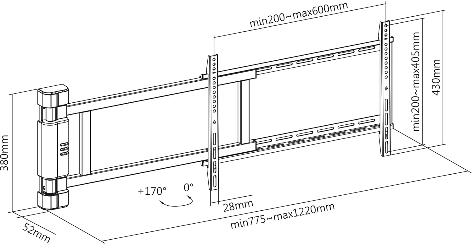 Supporto TV Basculante Motorizzato da Parete per TV da 32'' a 75'' TECHLY - immagine 2