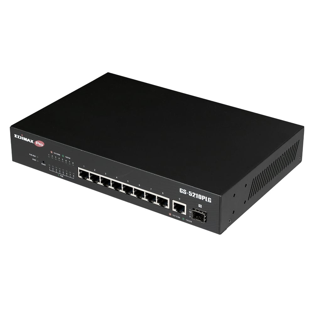 Smart Switch Web 10 porte Gigabit PoE+ 1 porta SFP, GS-5210PLG EDIMAX