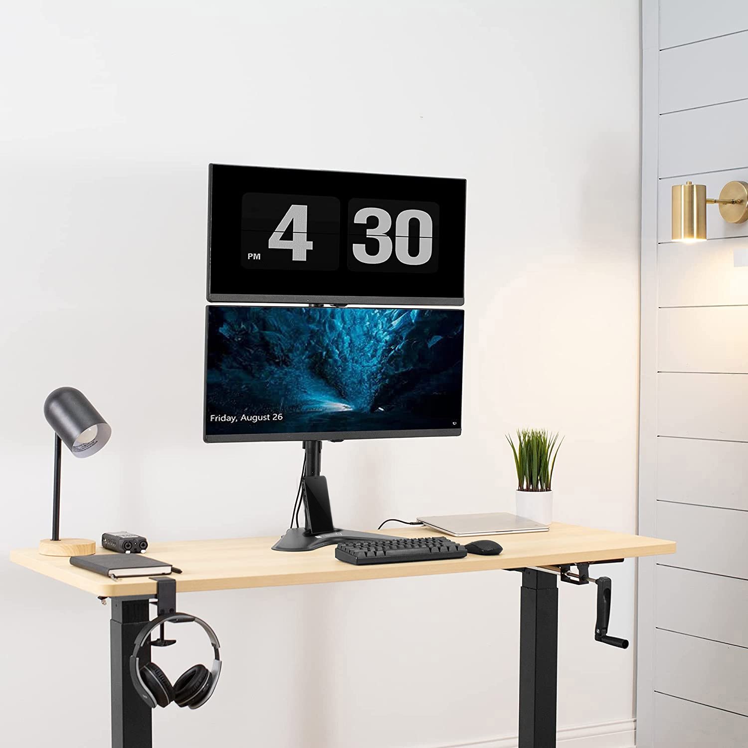 Supporto da Scrivania 2 Monitor 17-32'' con Base e Supporto per Smartphone TECHLY - immagine 5