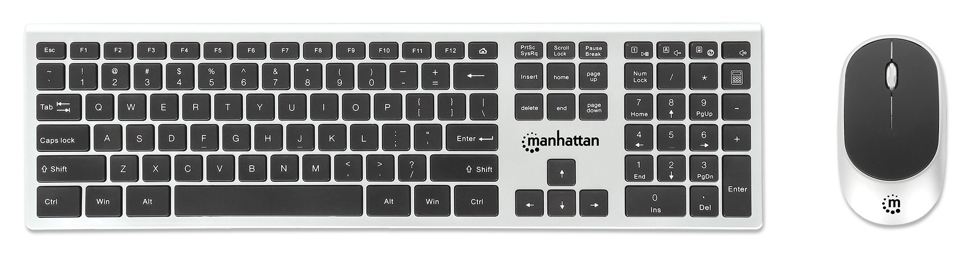 Set Combo Tastiera e Mouse 1200dpi USB Wireless MWK7400 MANHATTAN - immagine 7