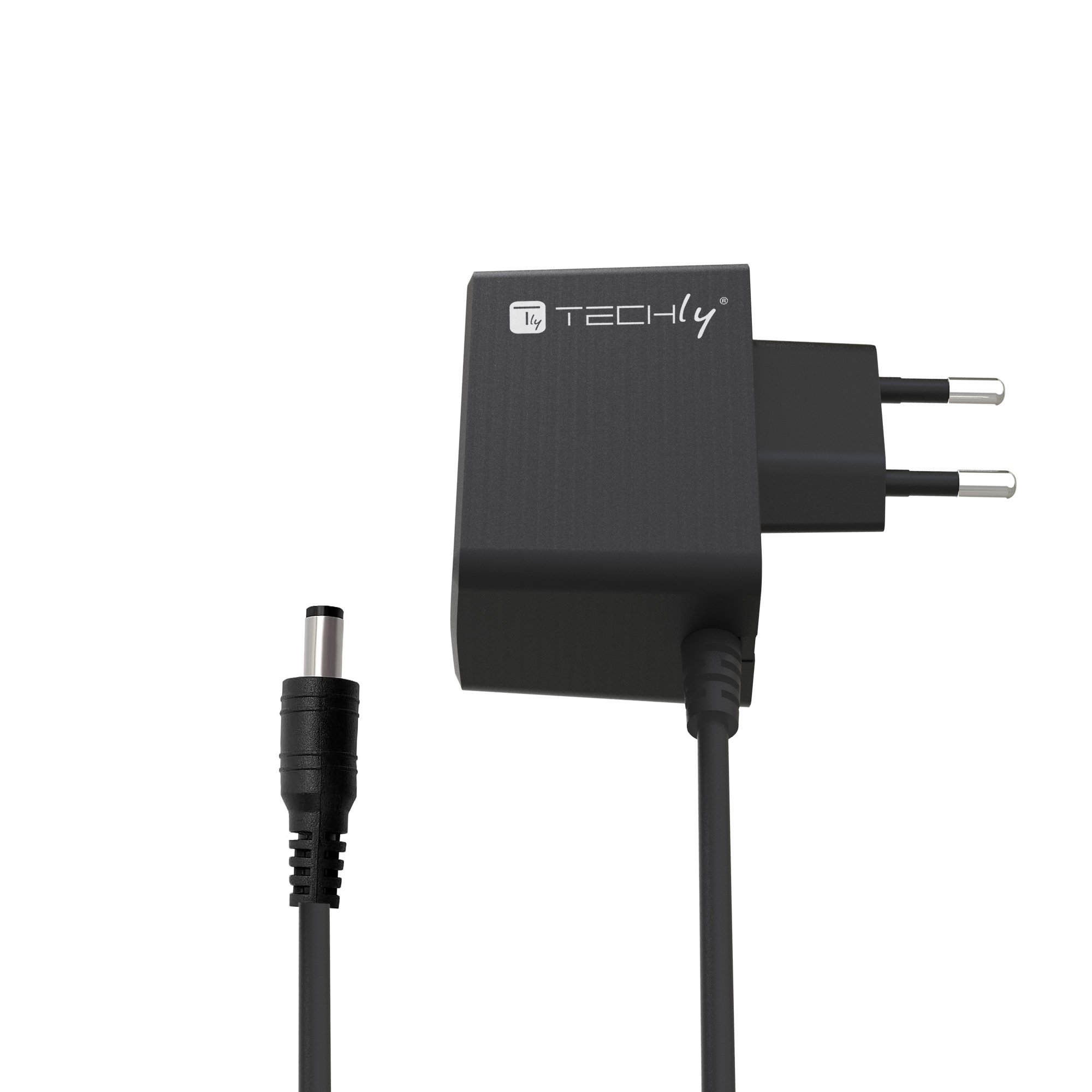 Alimentatore AC/DC 5V 1A Plug 5.5x2.1 mm Slim Nero TECHLY