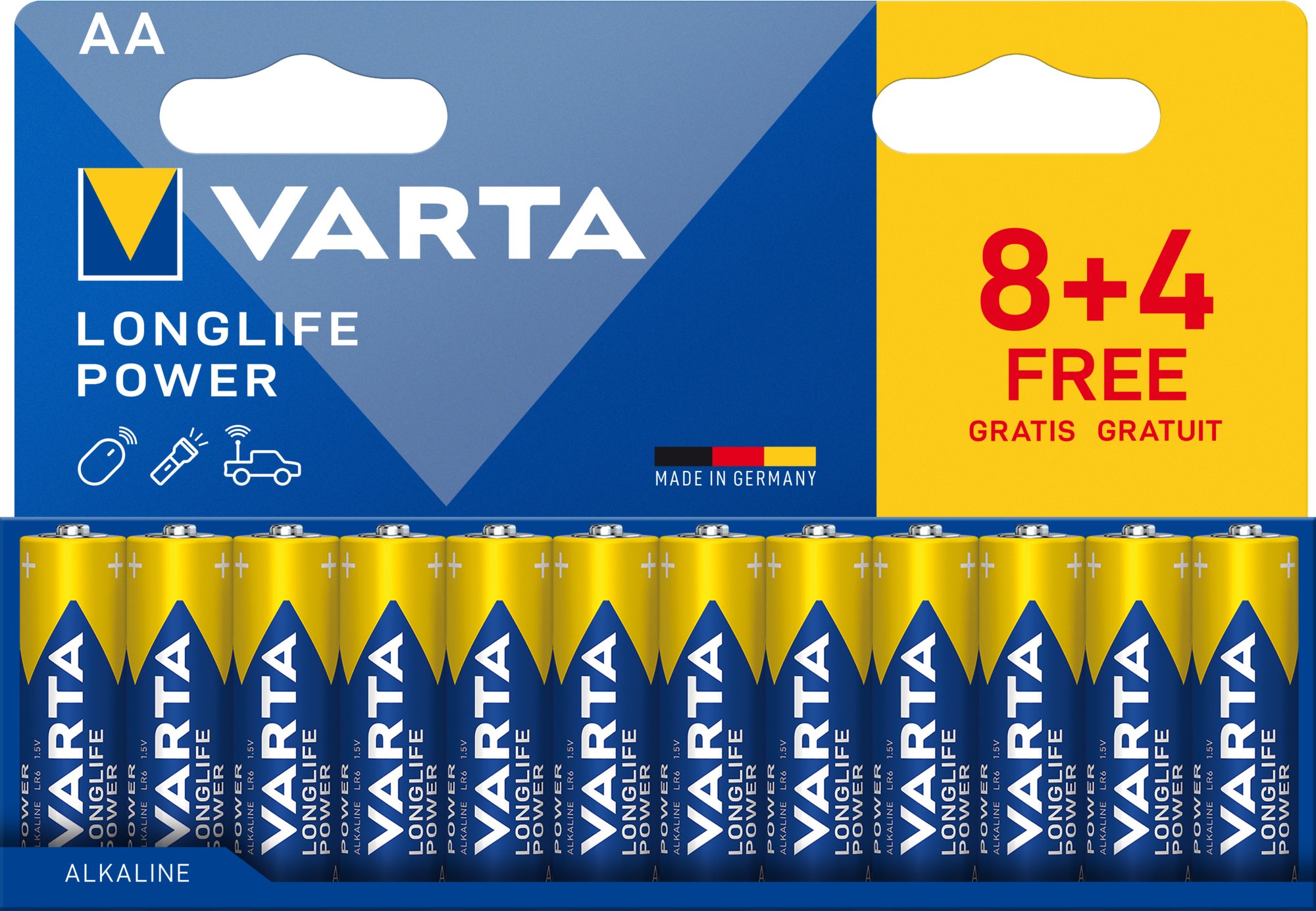 Confezione 12 Batterie Varta Longlife Power Stilo AA VARTA