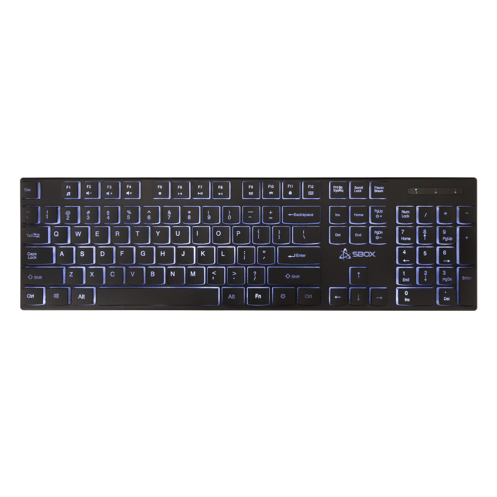 Tastiera 105 Tasti USB Layout Americano, colore Nero SBOX