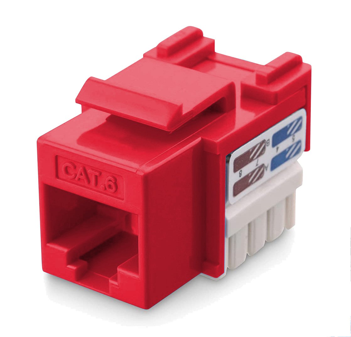 Frutto Keystone RJ45 Cat.6 UTP IDC 90° Rosso TECHLY PROFESSIONAL