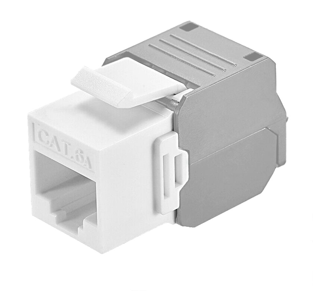 Frutto Keystone RJ45 Cat.6A UTP Tool-Free Bianco Grigio TECHLY PROFESSIONAL