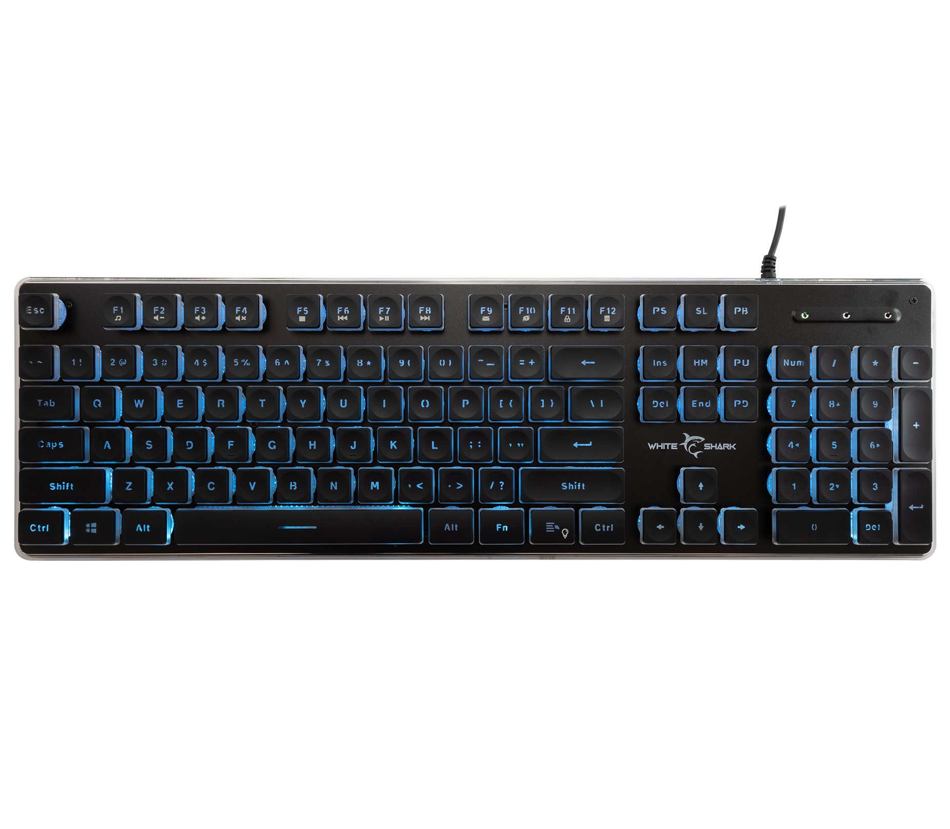 Tastiera Gaming USB 104 Tasti con Retroilluminazione LED Nero WHITE SHARK