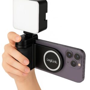 Impugnatura Magnetica per Smartphone con Telecomando Wireless e Luce a 3 Livelli di Luminosit&agrave; LOGILINK