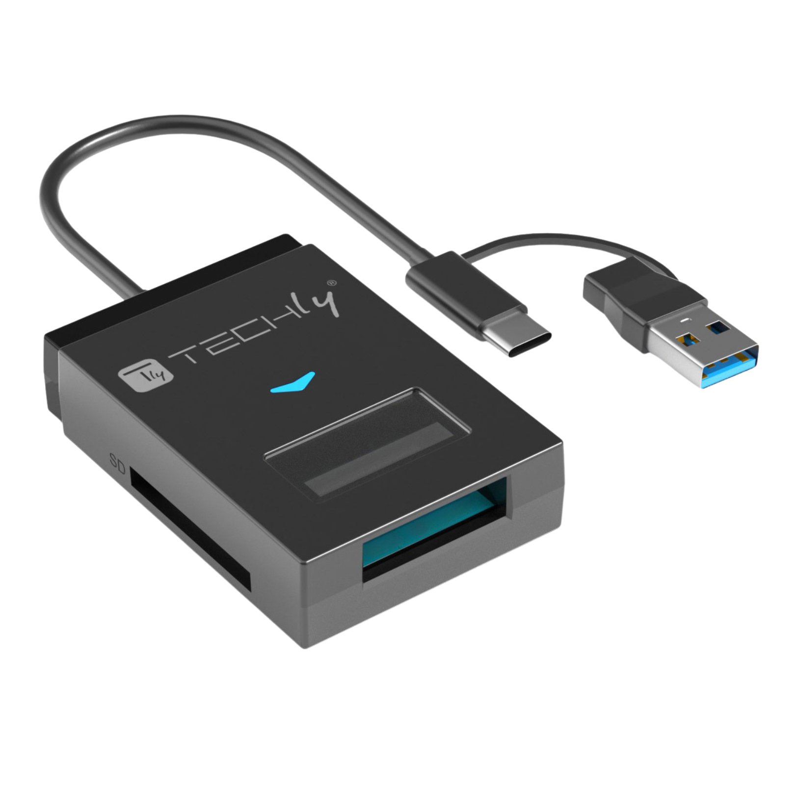 Adattatore USB-A/USB-C™ a NVME/SATA M.2 con Lettore Memorie SD/TF TECHLY - immagine 4