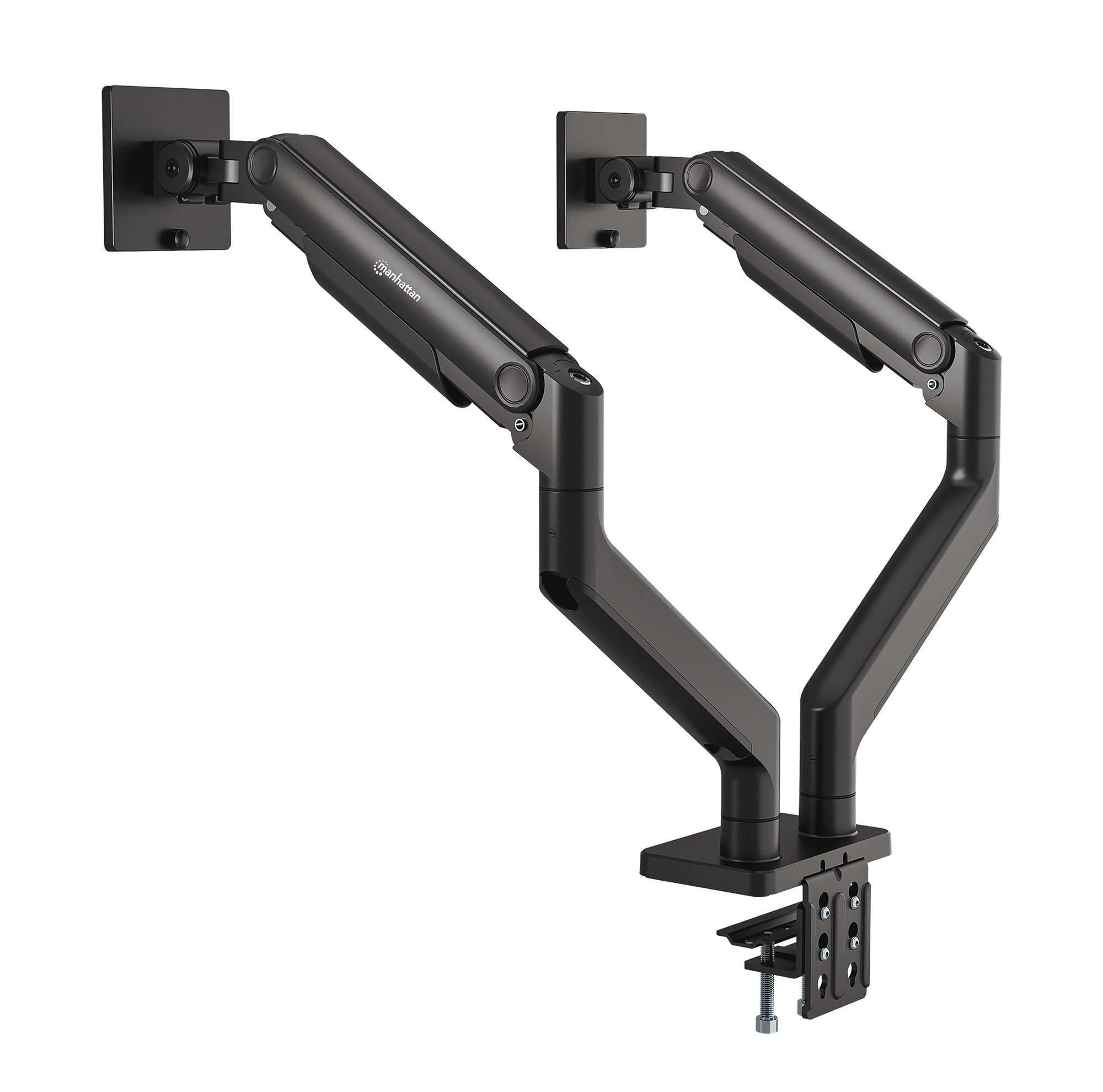 Supporto da Scrivania per Doppio Monitor 17-45'' con Molla Meccanica in Alluminio MANHATTAN - immagine 8