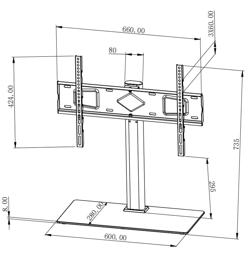 Supporto Universale da Tavolo per TV da 32'' a 65'' TECHLY - immagine 4