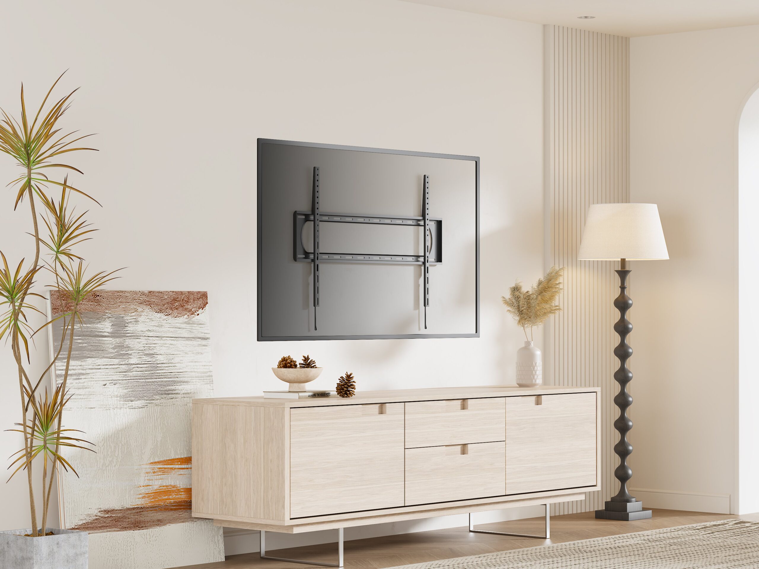 Staffa a Muro Fissa Slim TV LED LCD 60-120'' TECHLY - immagine 5