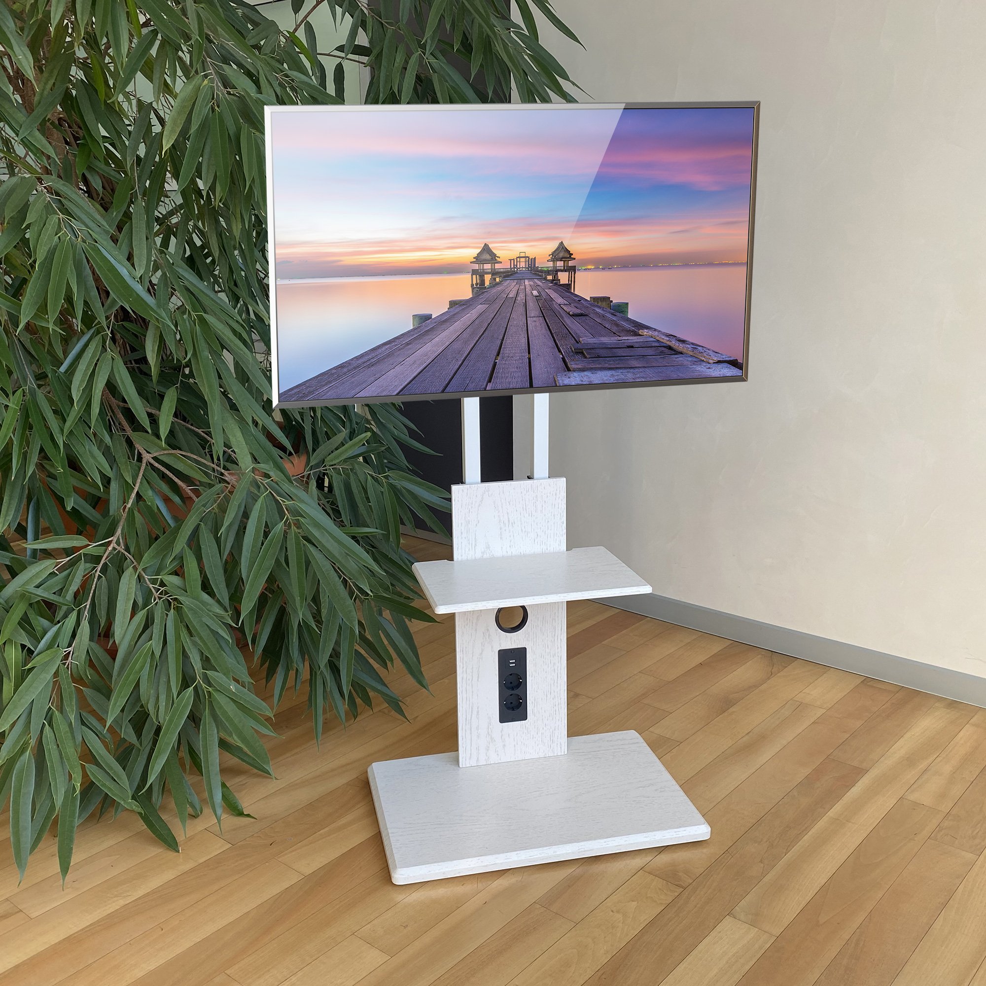 Supporto a Pavimento per TV LCD/LED/Plasma 32-70'' con Prese Elettriche TECHLY - immagine 4