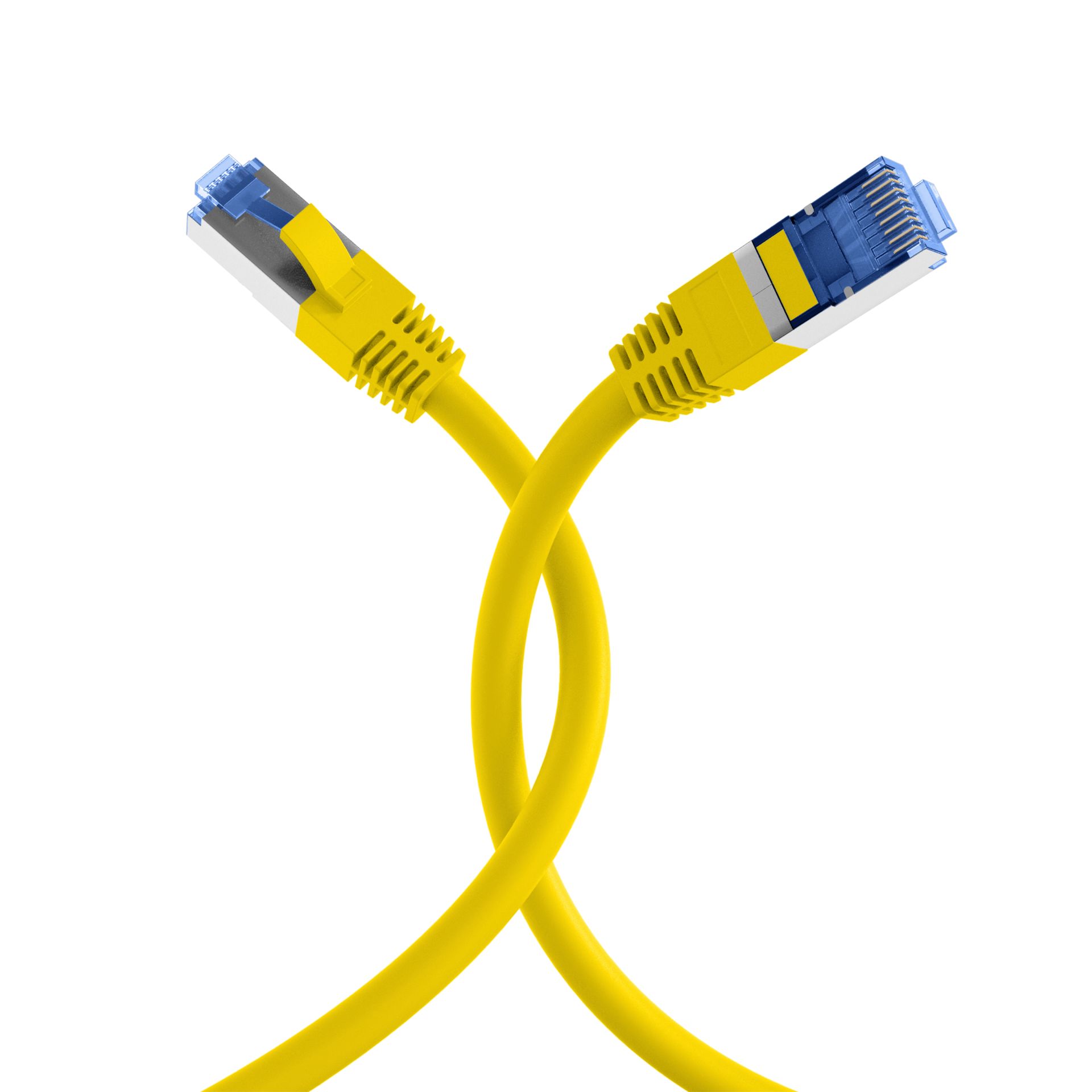 Cavo di Rete Patch in Rame Cat.6A S/FTP TPE Cat.7 Ultraflex Giallo 0,5m OEM - immagine 4