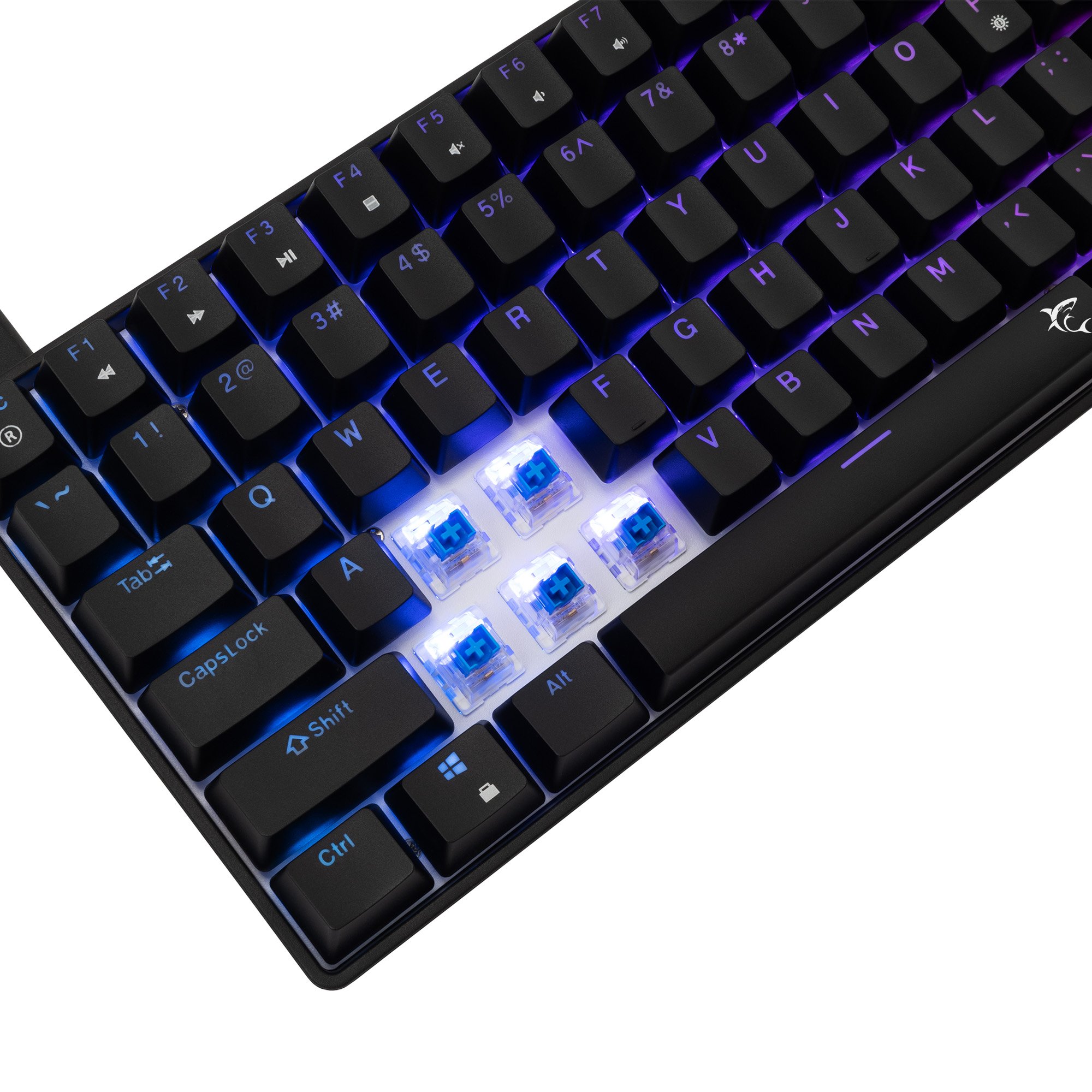 Tastiera Gaming USB 85 Tasti con Retroilluminazione LED RGB WHITE SHARK - immagine 4