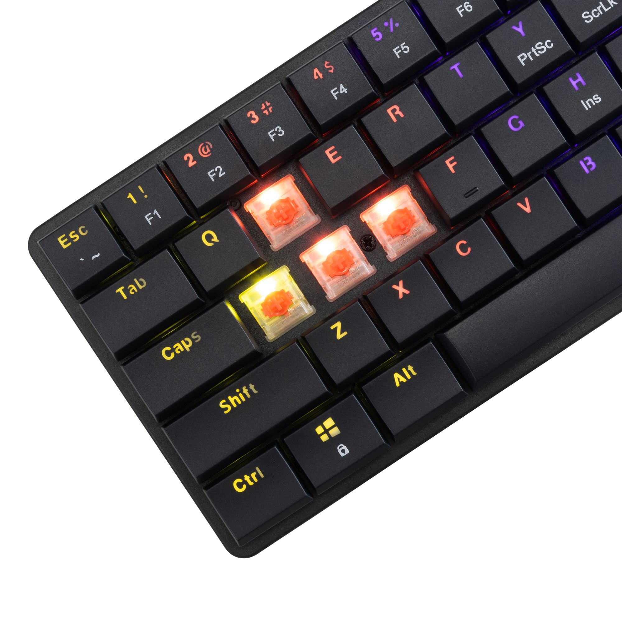 Tastiera Gaming USB-C™ 62 Tasti con Retroilluminazione LED RGB e 19 Effetti Luce WHITE SHARK - immagine 4