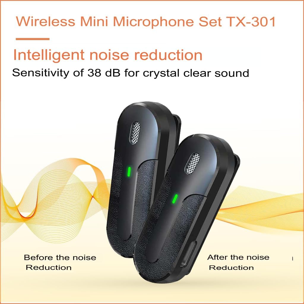 Set 2 Mini Microfoni Lavalier Wireless con Ricevitore USB-C™ e Custodia di Ricarica, TX301 TECHNAXX - immagine 4