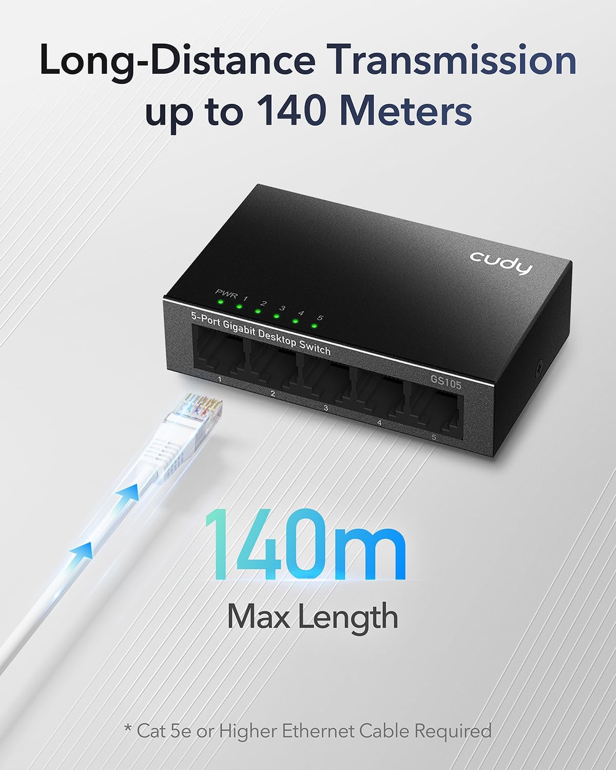 Switch Desktop Gigabit a 5 Porte, GS105 CUDY - immagine 4