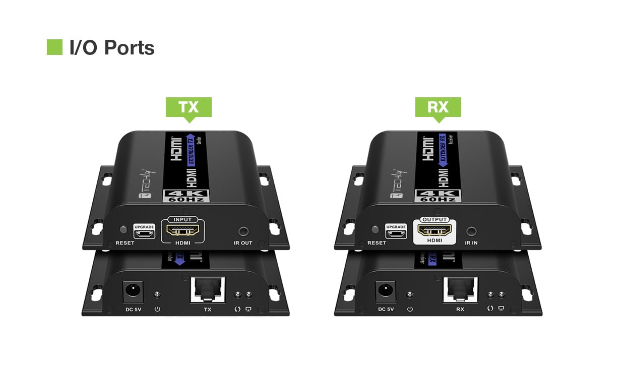 Extender HDMI 4K@60Hz con IR su Cavo Cat.6 fino a 120m TECHLY - immagine 4