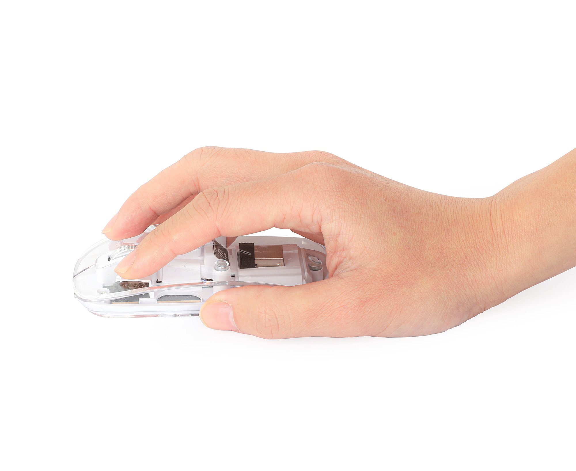 Mouse Ottico Wireless 800-1600 dpi con Micro Ricevitore USB Bianco Trasparente MANHATTAN - immagine 7