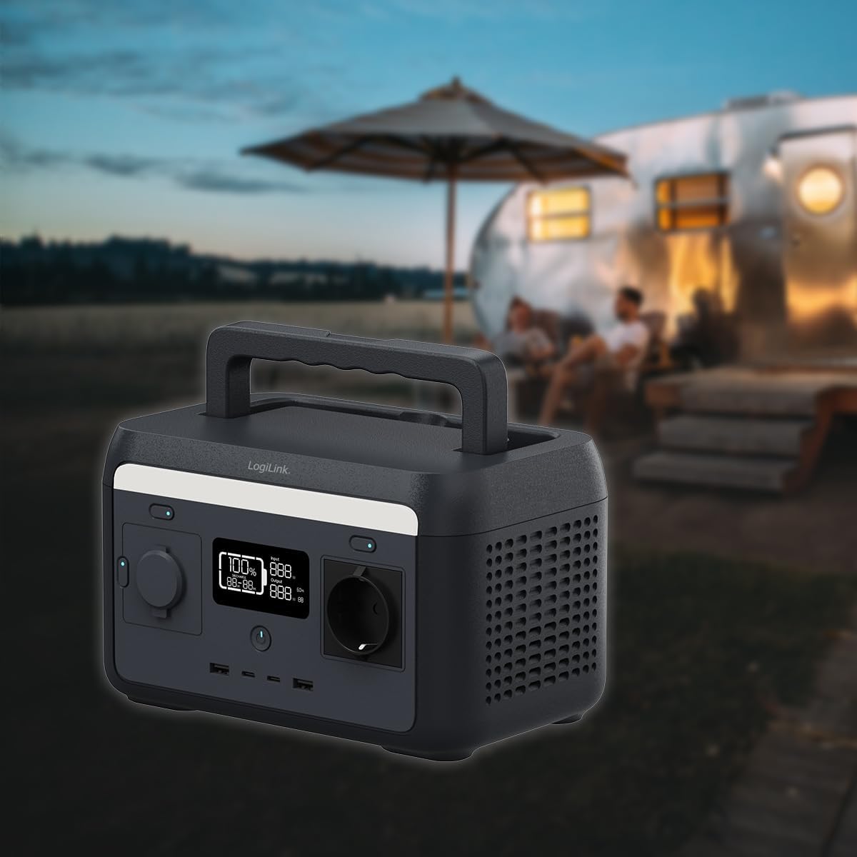 Stazione di Alimentazione Portatile 300W LiFePO4 Batteria Ricarica Solare Tuya LOGILINK - immagine 5