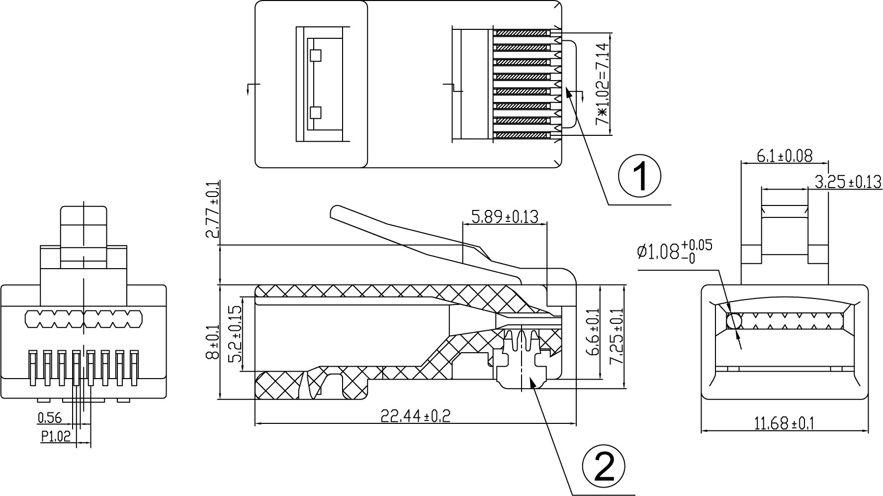 Confezione 100 Plug modulari RJ45 Passanti Cat6 UTP TECHLY PROFESSIONAL - immagine 4