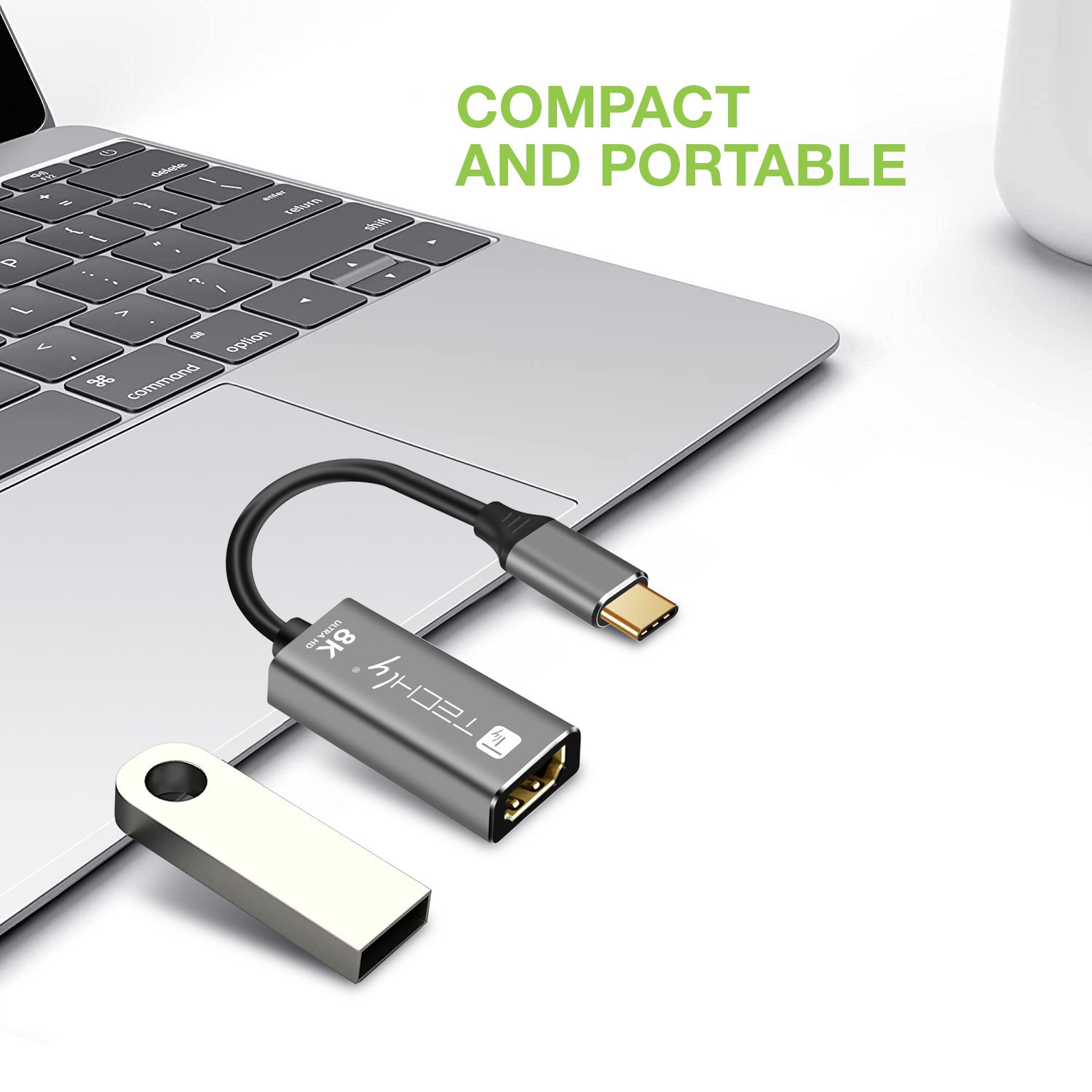 Adattatore USB-C™ 3.2 a HDMI 2.1 8K@60Hz 15 cm TECHLY - immagine 3