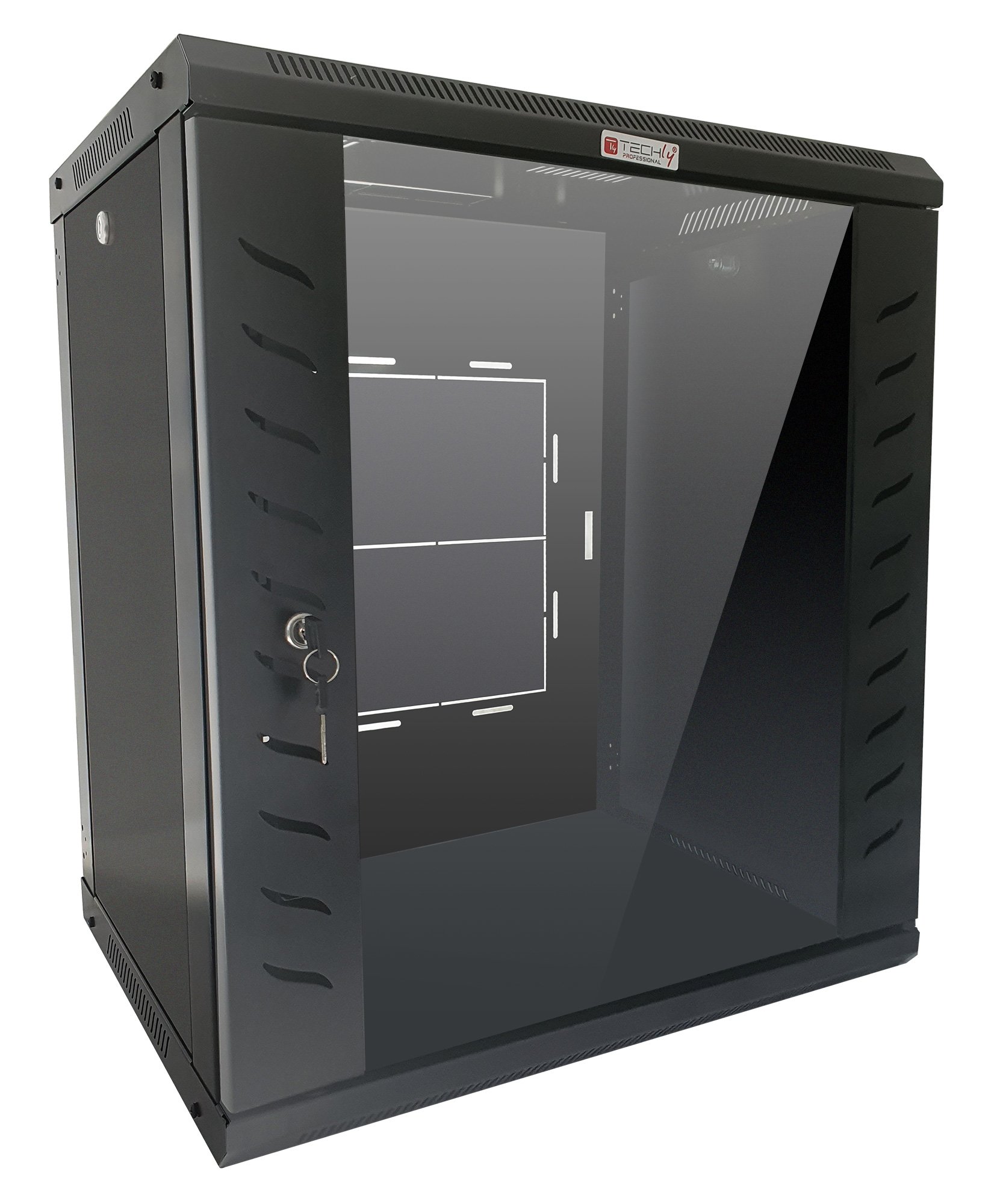 Armadio Rack 19'' a Muro 9 Unità P.450 mm Flat Pack Nero TECHLY PROFESSIONAL - immagine 4