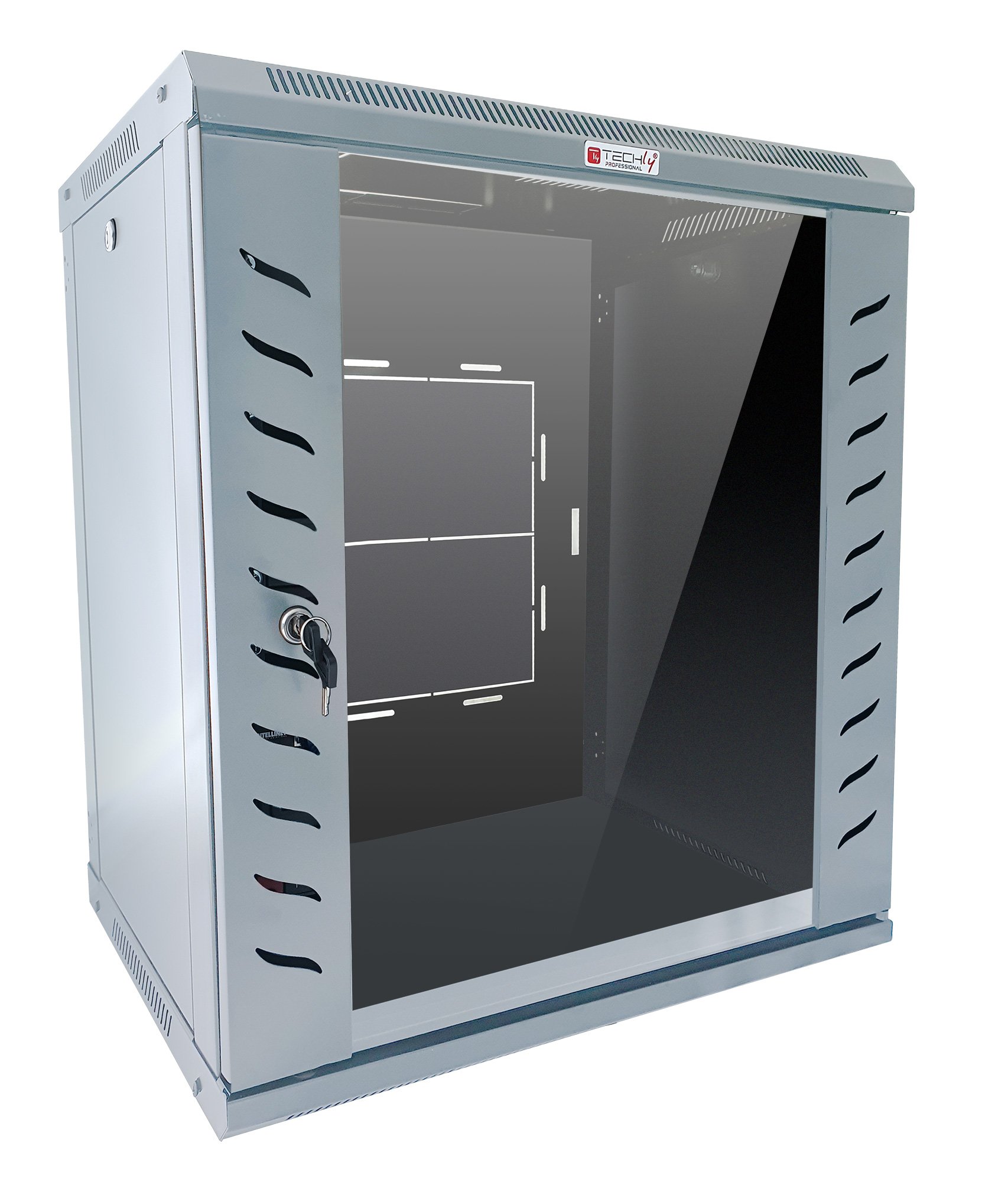 Armadio Rack 19'' a Muro 9 Unità P.600 mm Flat Pack Grigio TECHLY PROFESSIONAL - immagine 4