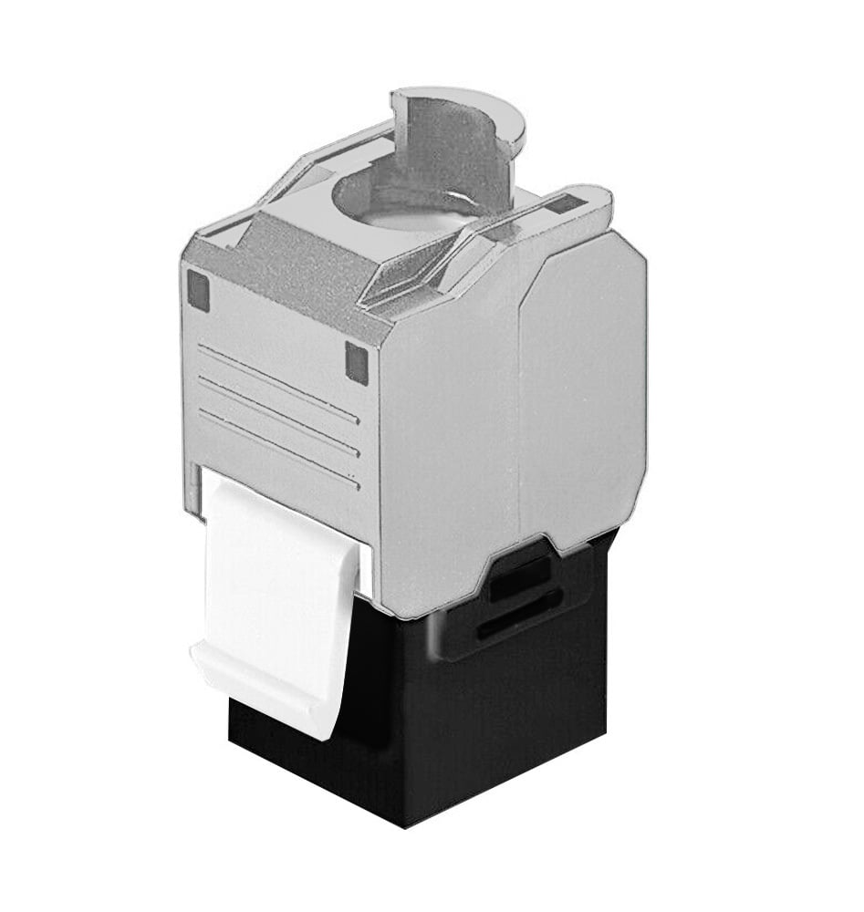 Frutto Keystone RJ45 Cat.6A UTP Tool-Free Nero Grigio TECHLY PROFESSIONAL - immagine 3