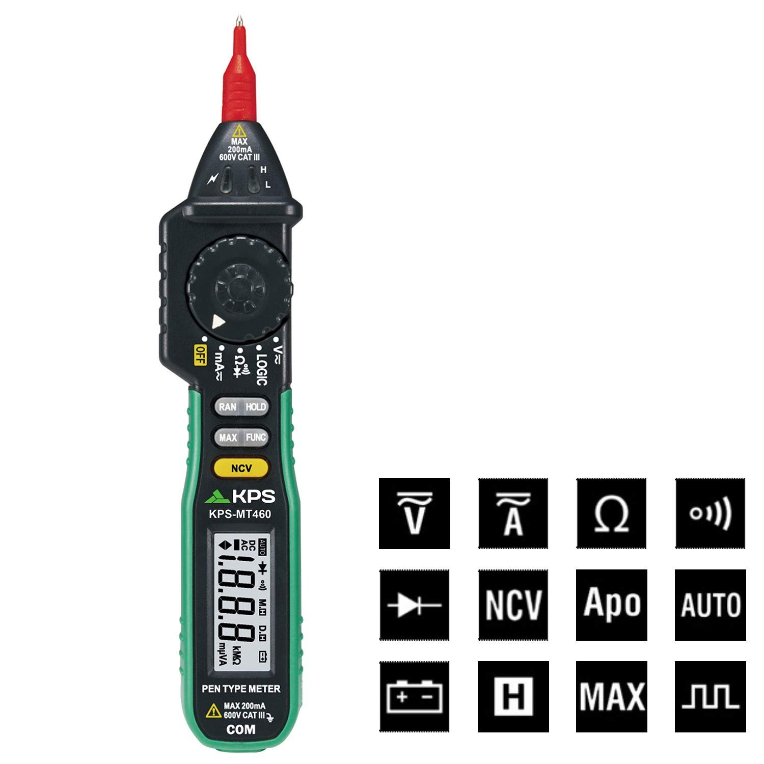 Multimetro Digitale Portatile a Tester a Penna con NCV MT460 KPS - immagine 3