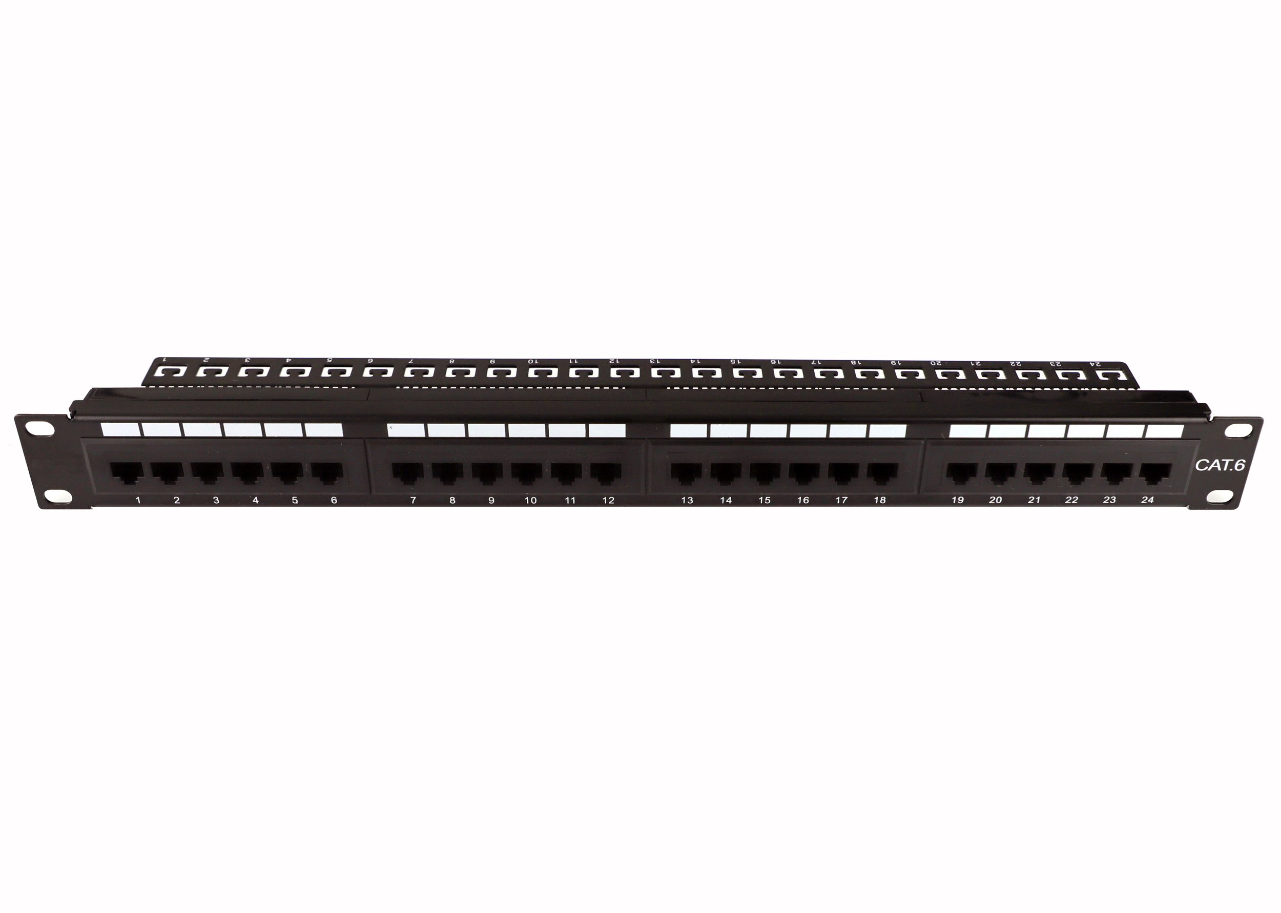 Pannello Patch UTP 24 Posti Cat.6 1U con barra gestione cavi removibile Nero TECHLY PROFESSIONAL - immagine 3