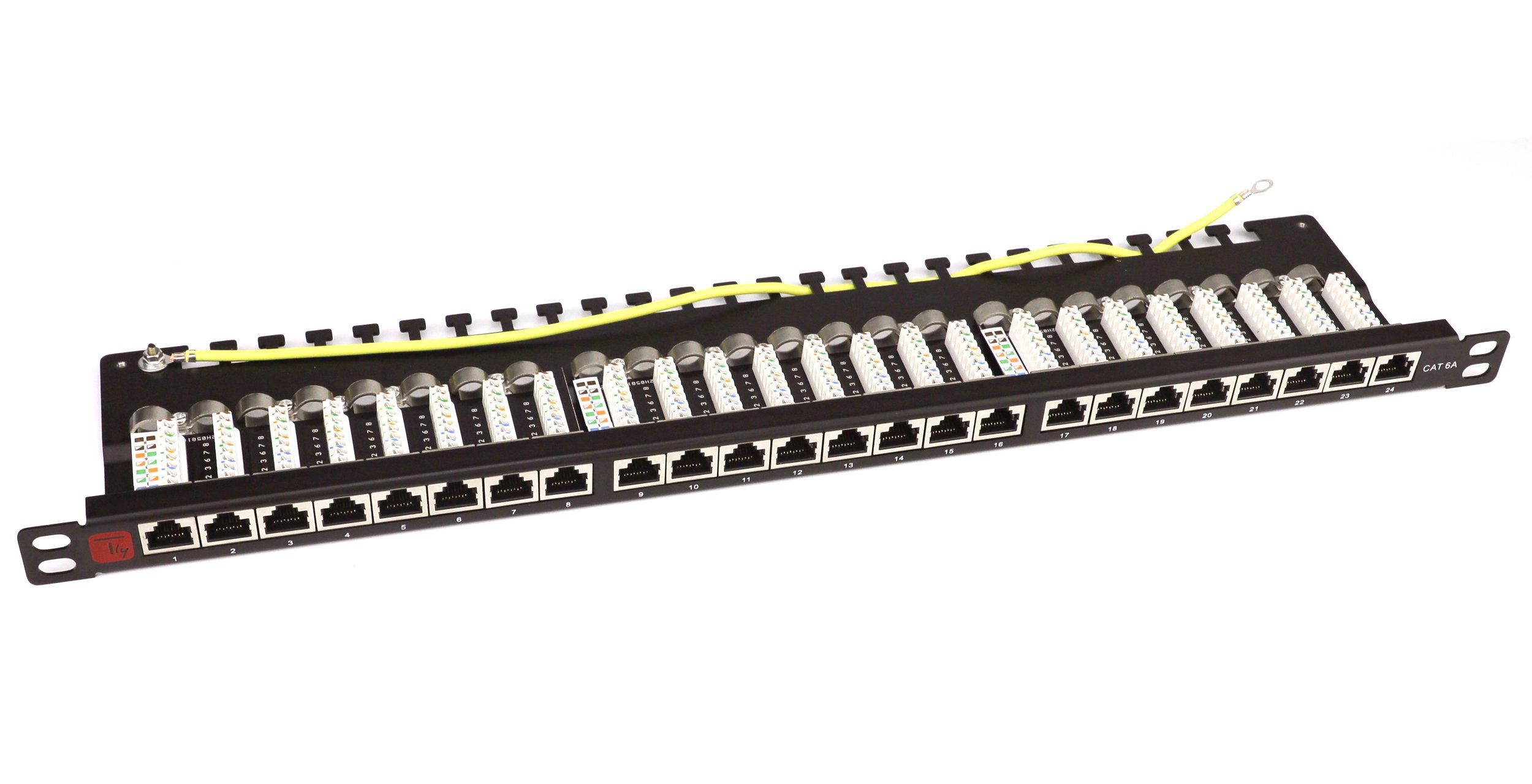 Pannello Patch STP 24 Posti RJ45 19'' 0.5U Cat.6 Nero TECHLY PROFESSIONAL - immagine 3