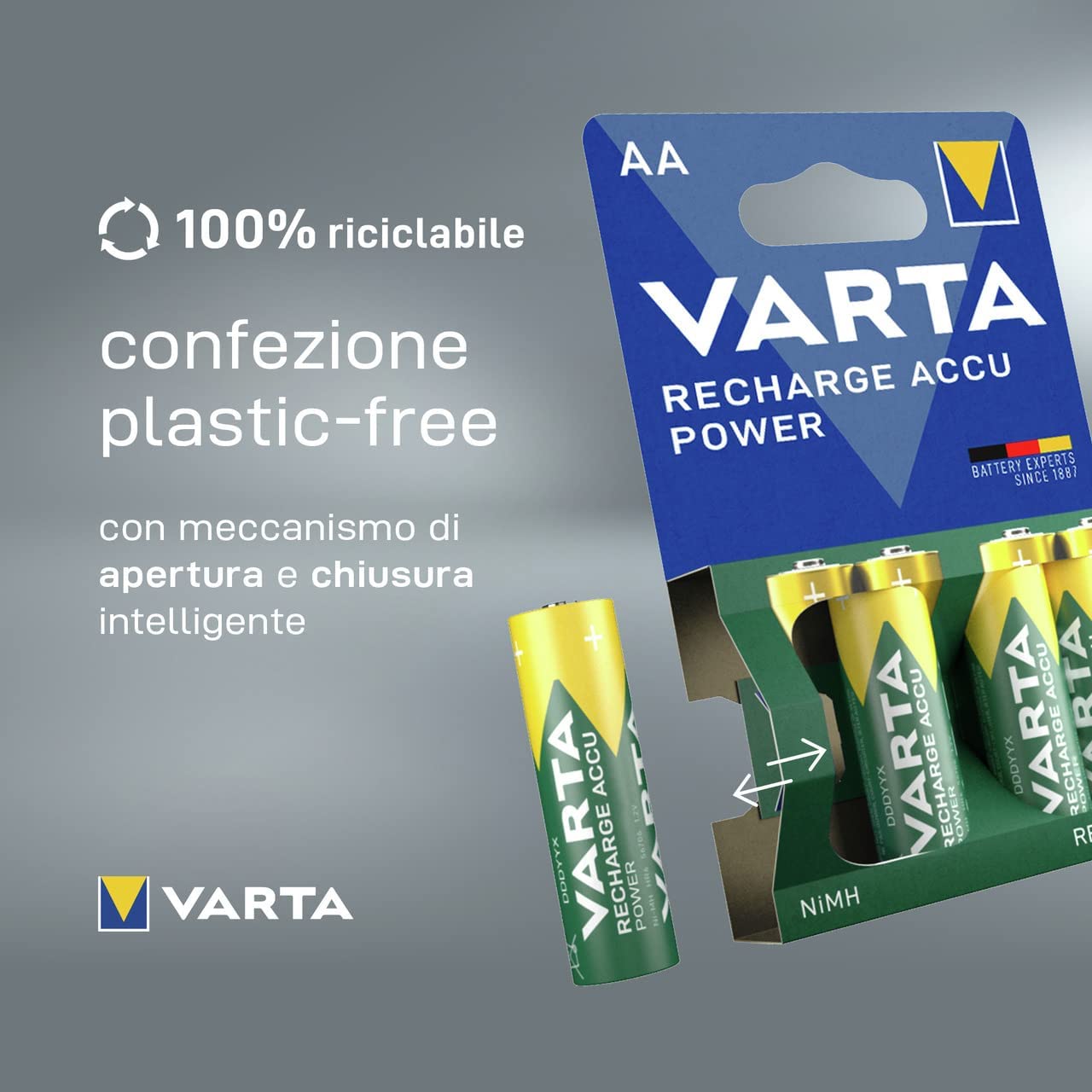 Blister 2 Batterie Ricaricabili Mini Stilo AAA 800 mAh VARTA - immagine 4