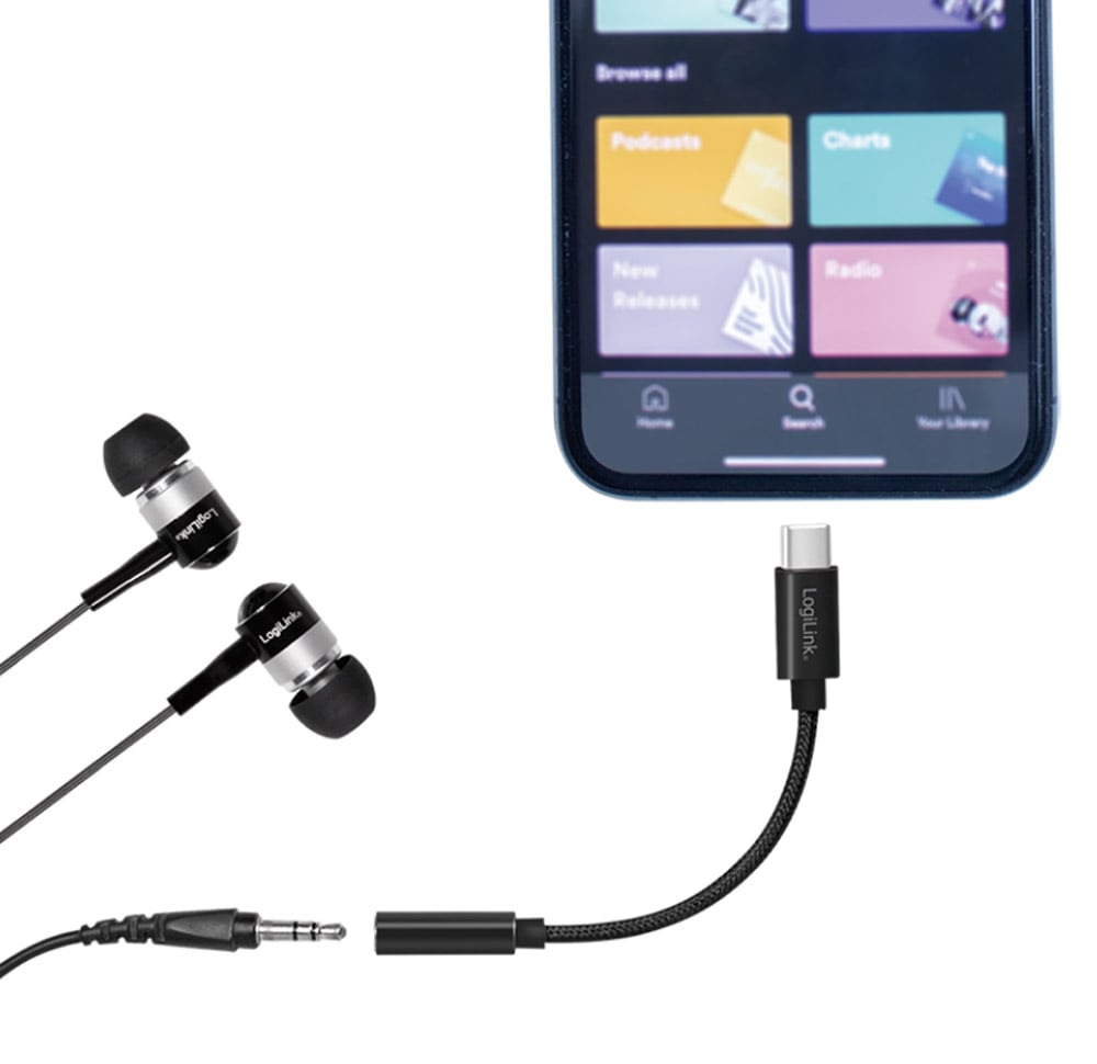 Cavo Adattatore Convertitore Audio da USB-C™ Maschio a 3,5 mm Femmina 13 cm LOGILINK - immagine 4