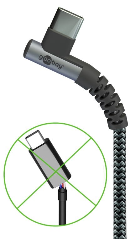 Cavo USB-C™ Maschio Angolato a USB-C™ Dritto 0,5m GOOBAY - immagine 3