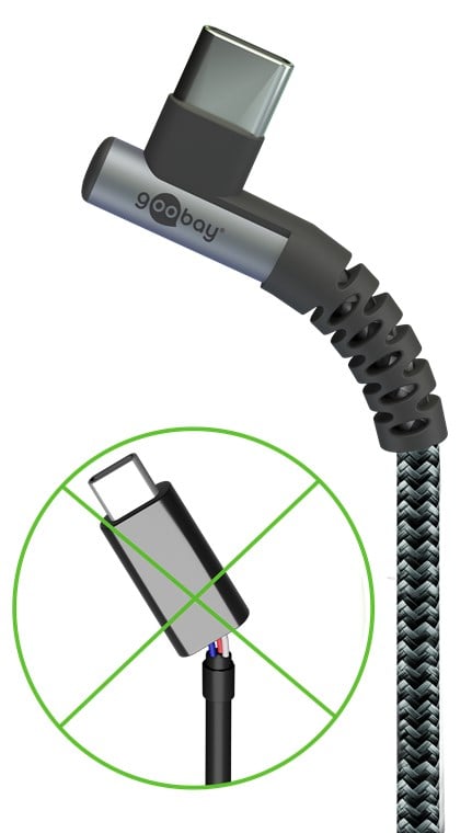 Cavo USB-C™ Maschio Angolato a USB-A Dritto 2m GOOBAY - immagine 3