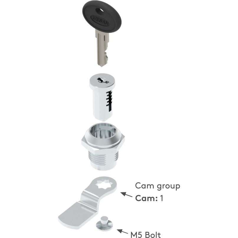 Kit 2 Serrature a Camma a Quarto di Giro per Cabinet TECHLY - immagine 4