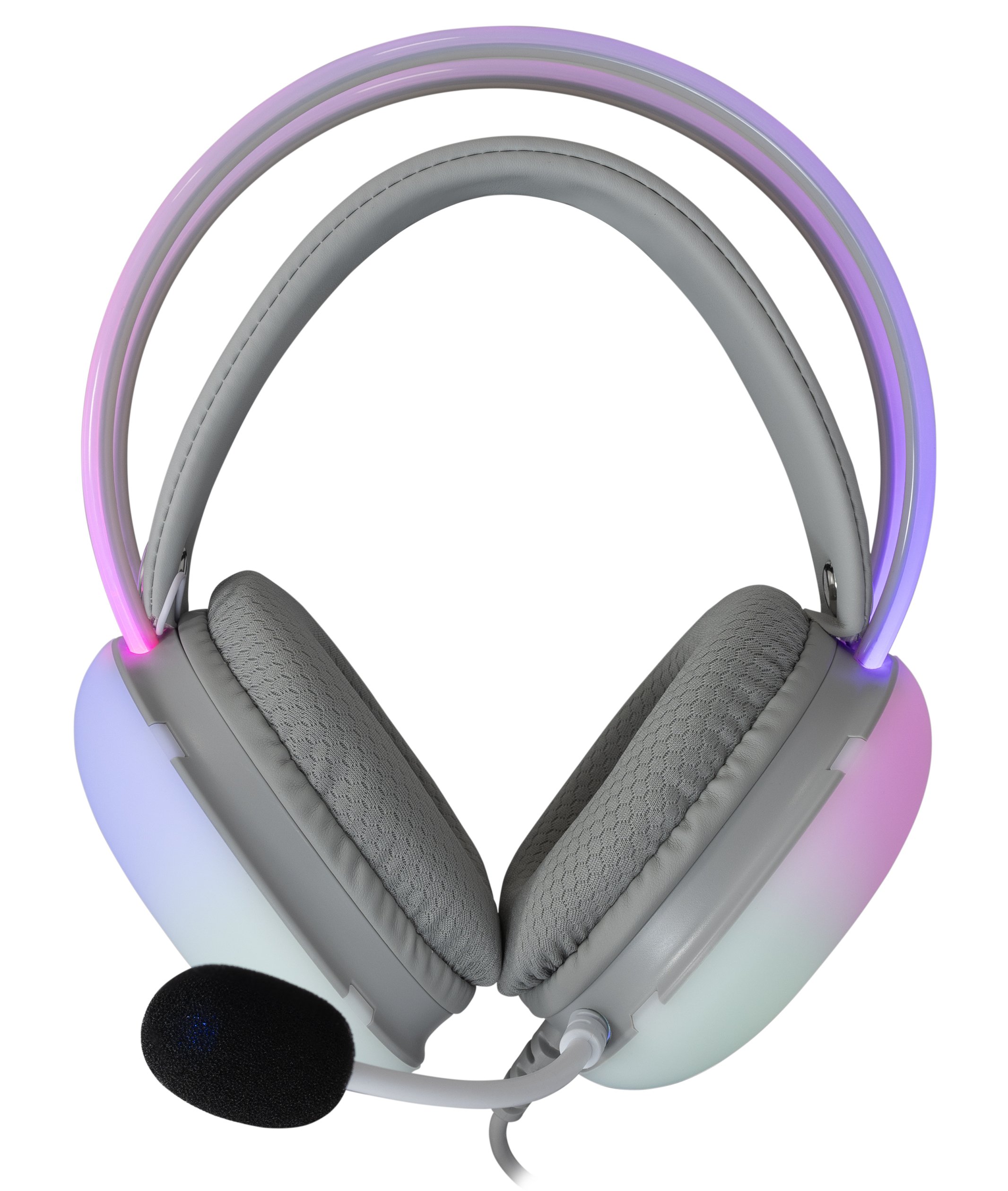 Cuffia Gaming Stereo con Microfono e Illuminazione RGB su Cuffie e Archetto Bianco FIREFLY WHITE SHARK - immagine 4