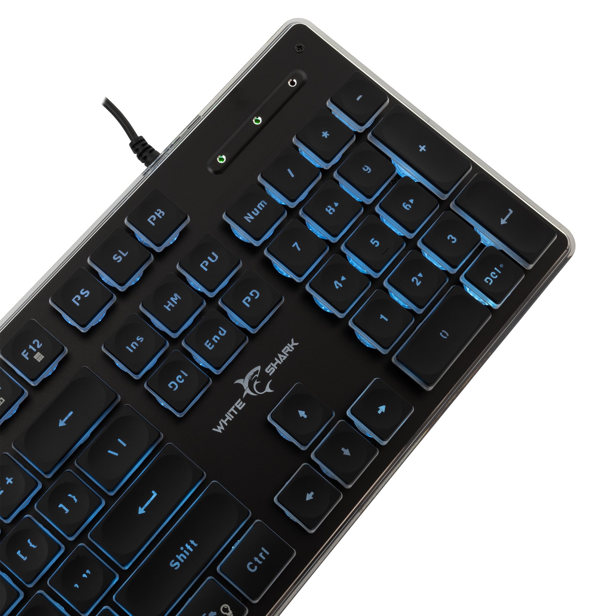 Tastiera Gaming USB 104 Tasti con Retroilluminazione LED Nero WHITE SHARK - immagine 4