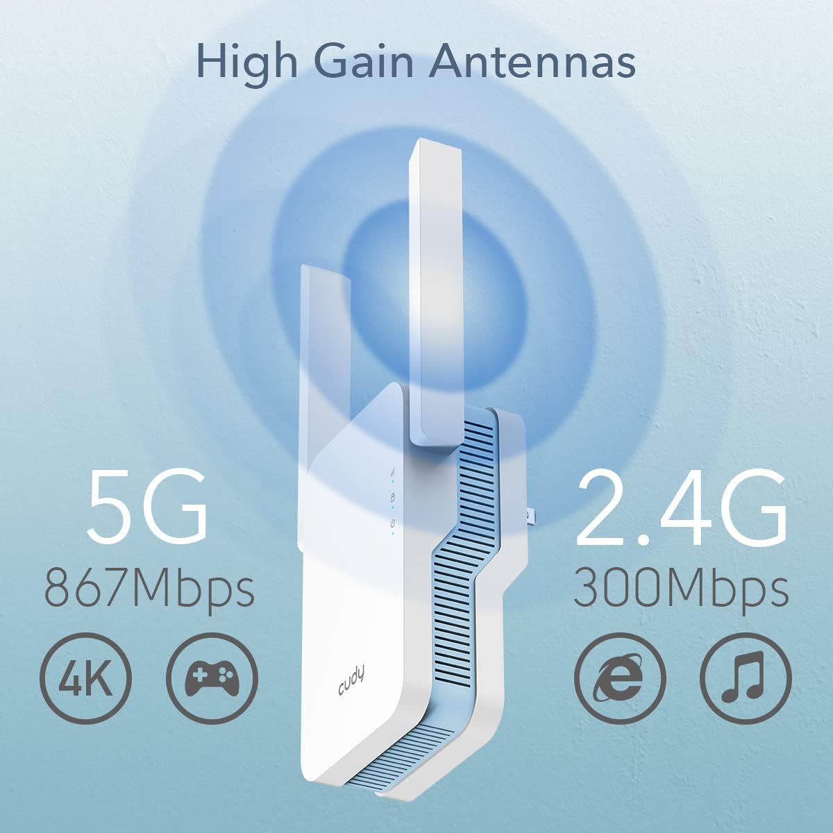 Extender WiFi Dual Band Booster Wireless AC1200, RE1200 CUDY - immagine 4