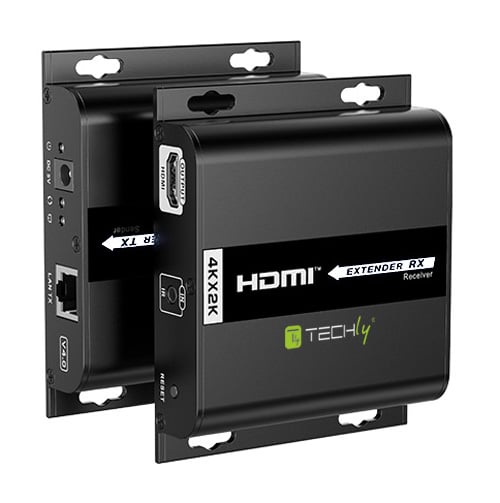 Ricevitore Aggiuntivo per Extender HDMI over IP con PoE IR 4K UHD su Cavo Cat.6 fino a 120m TECHLY - immagine 3