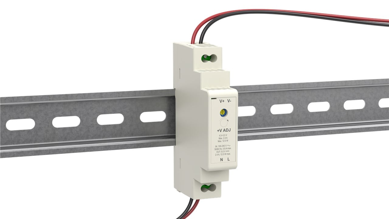 Alimentatore su Guida DIN 5V 2,4A 12W GOOBAY - immagine 4