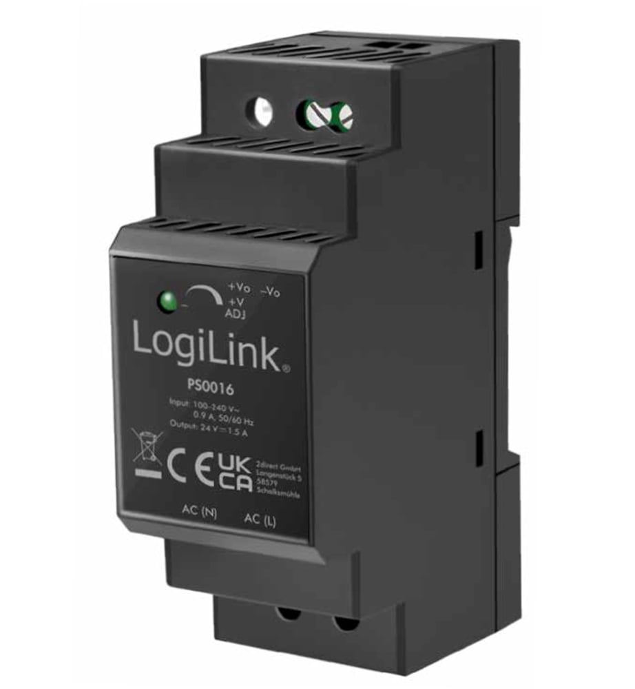 Alimentatore su Guida DIN 24V 1,5A 36W LOGILINK - immagine 3