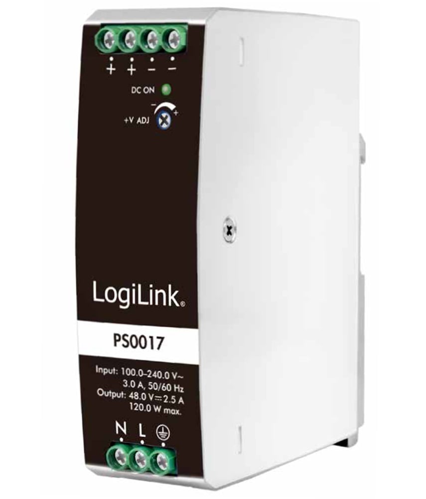 Alimentatore su Guida DIN 48V 2,5A 120W LOGILINK - immagine 3