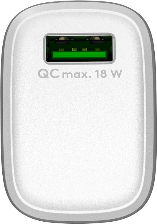 Caricabatterie Ricarica Rapida USB QC 3.0 (18 W) Bianco GOOBAY - immagine 3