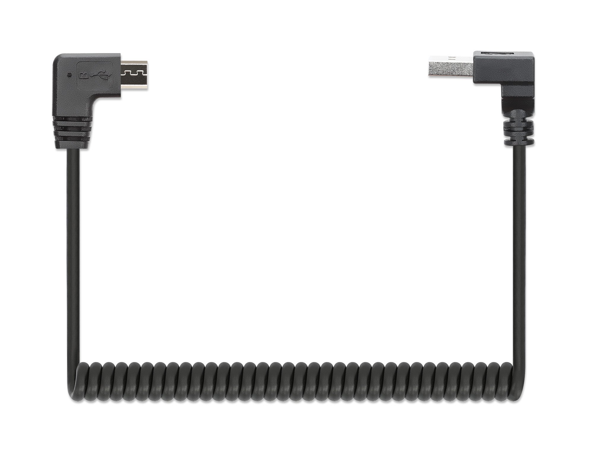 Cavo di Ricarica USB-A a Micro-USB 1m Spiralato Nero MANHATTAN - immagine 4