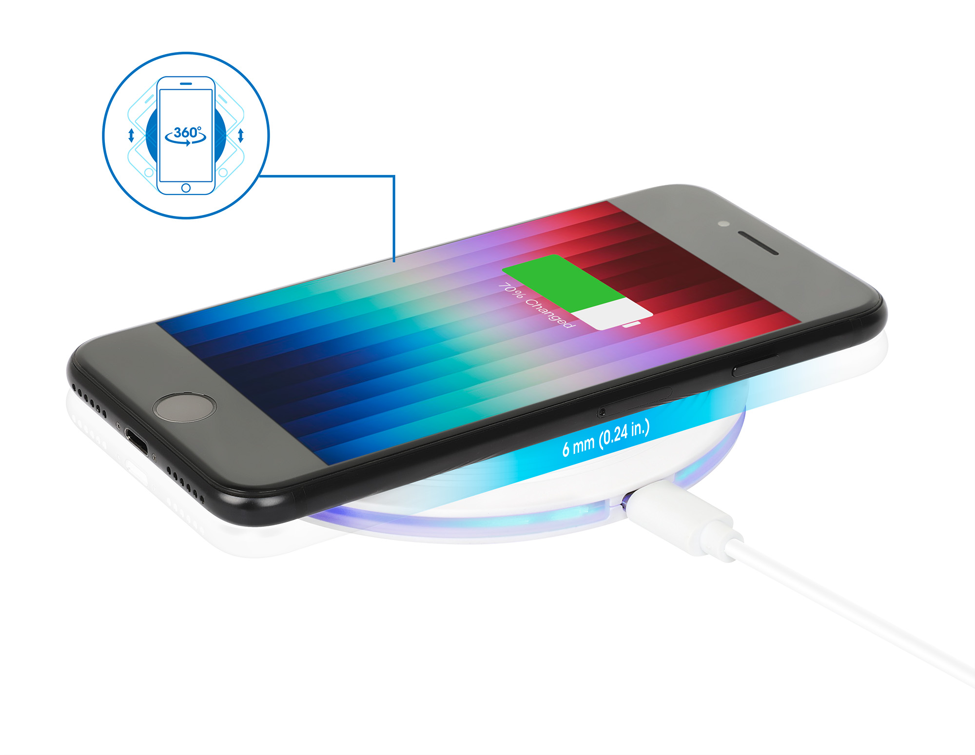 Caricabatterie Wireless a Ricarica Rapida 15W USB-C™ MANHATTAN - immagine 4