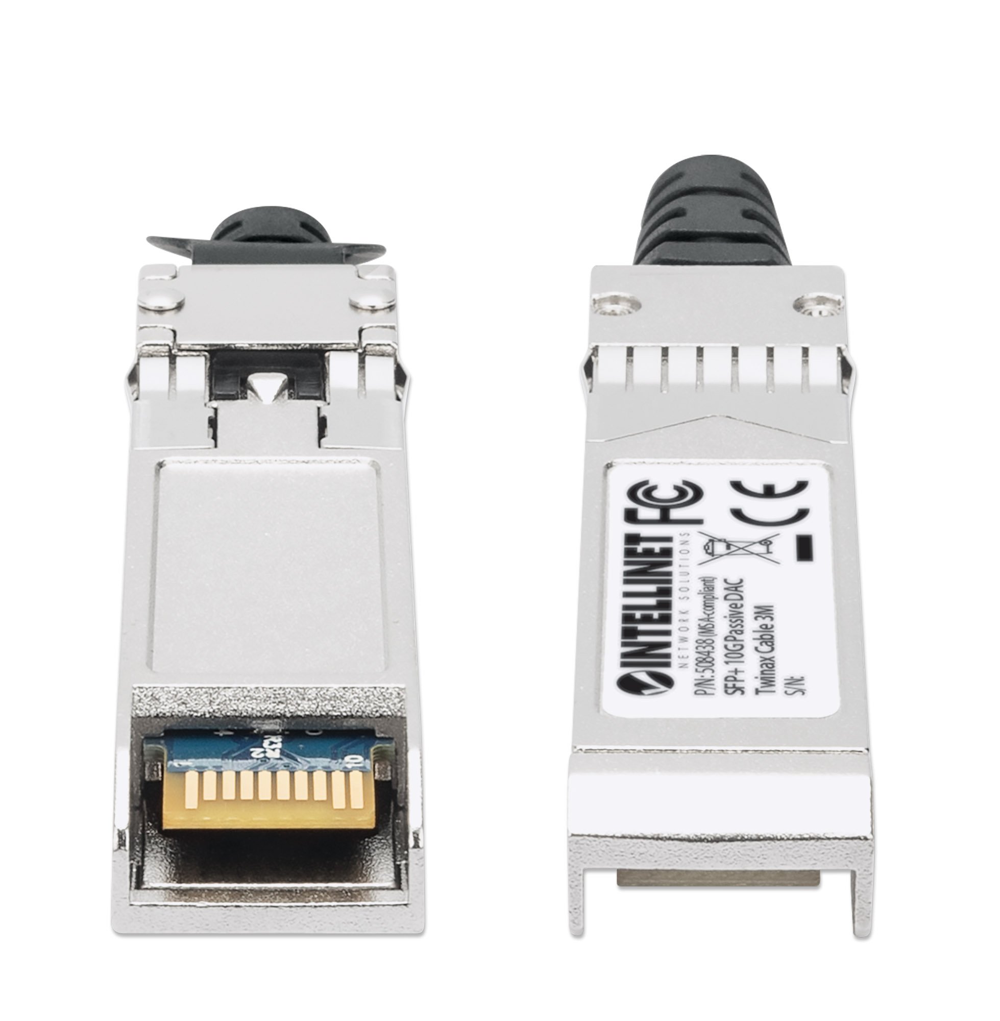 Cavo in Rame Twinax DAC Passivo con Connettori SFP+ 10Gb 3m Nero INTELLINET - immagine 4